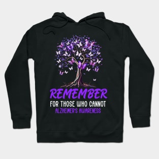 Alzheimer Awareness Tree For Men Women Purple Butterfly Hoodie